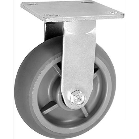 Casterhq 4"x2" Stainless RIDGID/Fixed Caster, Thermo Plastic Rubber Wh CB-MDSRTP4X2